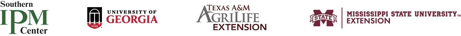 Logos. Southern IPM Center, University of Georgia, Texas A&M AgriLife Extension, and Mississippi State University Extension.