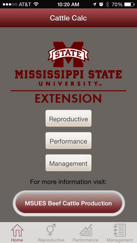 MSU Extension Cattle App screenshot.