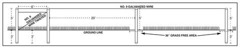 Diagram with measurements for a single-wire trellis. See the section titled Single-Wire Trellis.