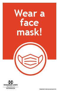 Poster with text "Wear a face mask!"