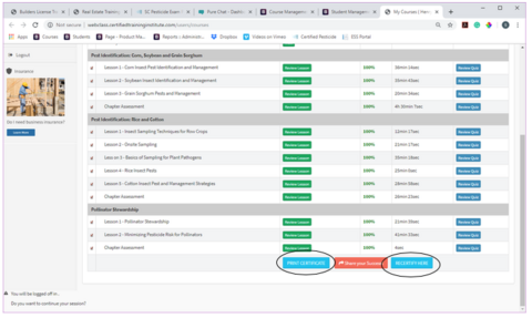 Recertification screenshot