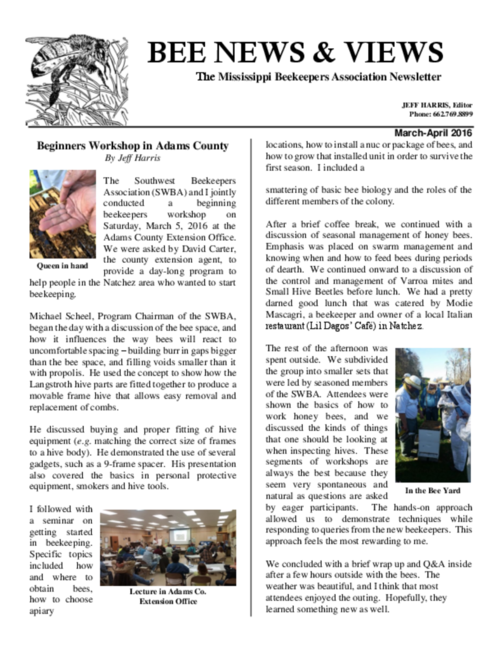 Preview of March - April 2016 Bee News and Views.pdf