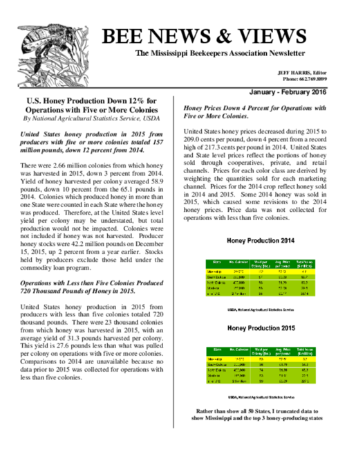 Preview of Jan - Feb 2016 Bee News and Views.pdf