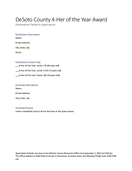Preview of DeSoto County 4Her of the Year award Application.pdf